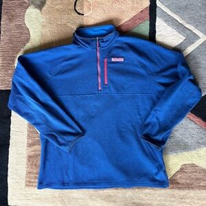 Vineyard Vines Royal Blue Performance Quarter-Zip Pullover with Red Trim